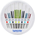 Buy now SINGER Tapestry Needles in Dial Compact, Assorted Sized Sewing Needles, Sizes 22, 24, 26, 28, Set of 24 at indiglob india