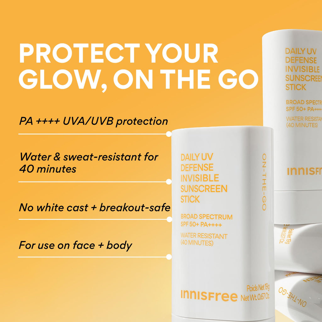 innisfree Daily UV Defense Sunscreen Stick SPF 50+ | Korean Sunscreen Stick for Face and Body with Blurring Finish | Water Resistant | For All Skin Types