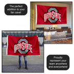 College Flags & Banners Co. Ohio State Buckeyes Polyester Outdoor 3x5 Grommet Banner Flag