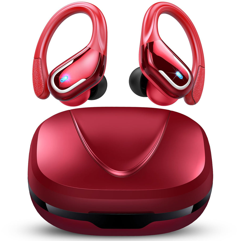 Buy now Ltinist Wireless Earbud, Bluetooth 5.3 Headphones Pure Bass Sound with Earhooks, 75H Battery Over Ear Headphones with Dual-LED Display, IP7 Waterproof Earphones Built-in Microphone for Running Sports at indiglob india