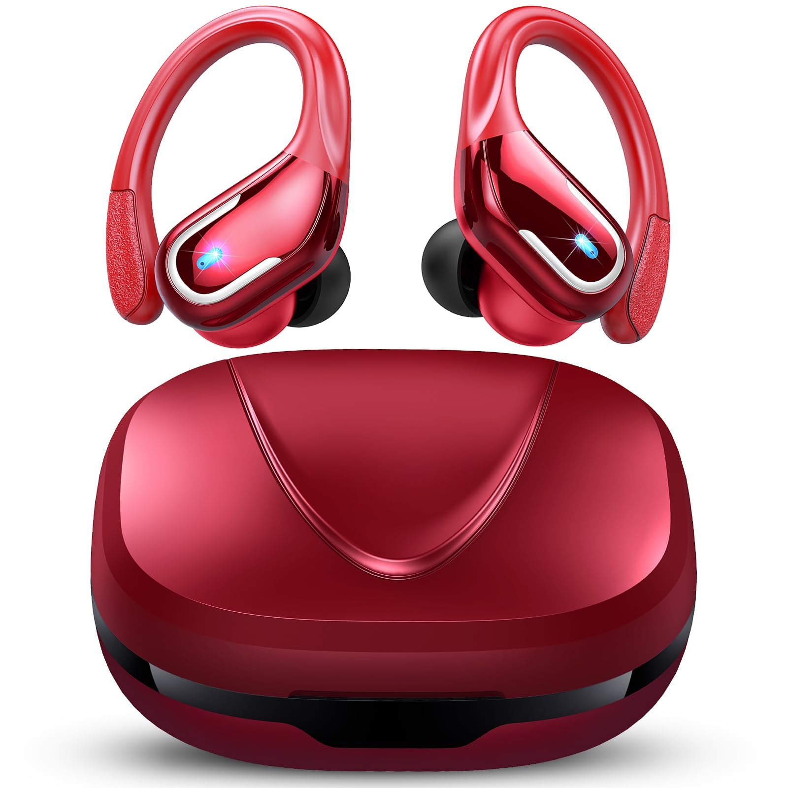 Buy now Ltinist Wireless Earbud, Bluetooth 5.3 Headphones Pure Bass Sound with Earhooks, 75H Battery Over Ear Headphones with Dual-LED Display, IP7 Waterproof Earphones Built-in Microphone for Running Sports at indiglob india