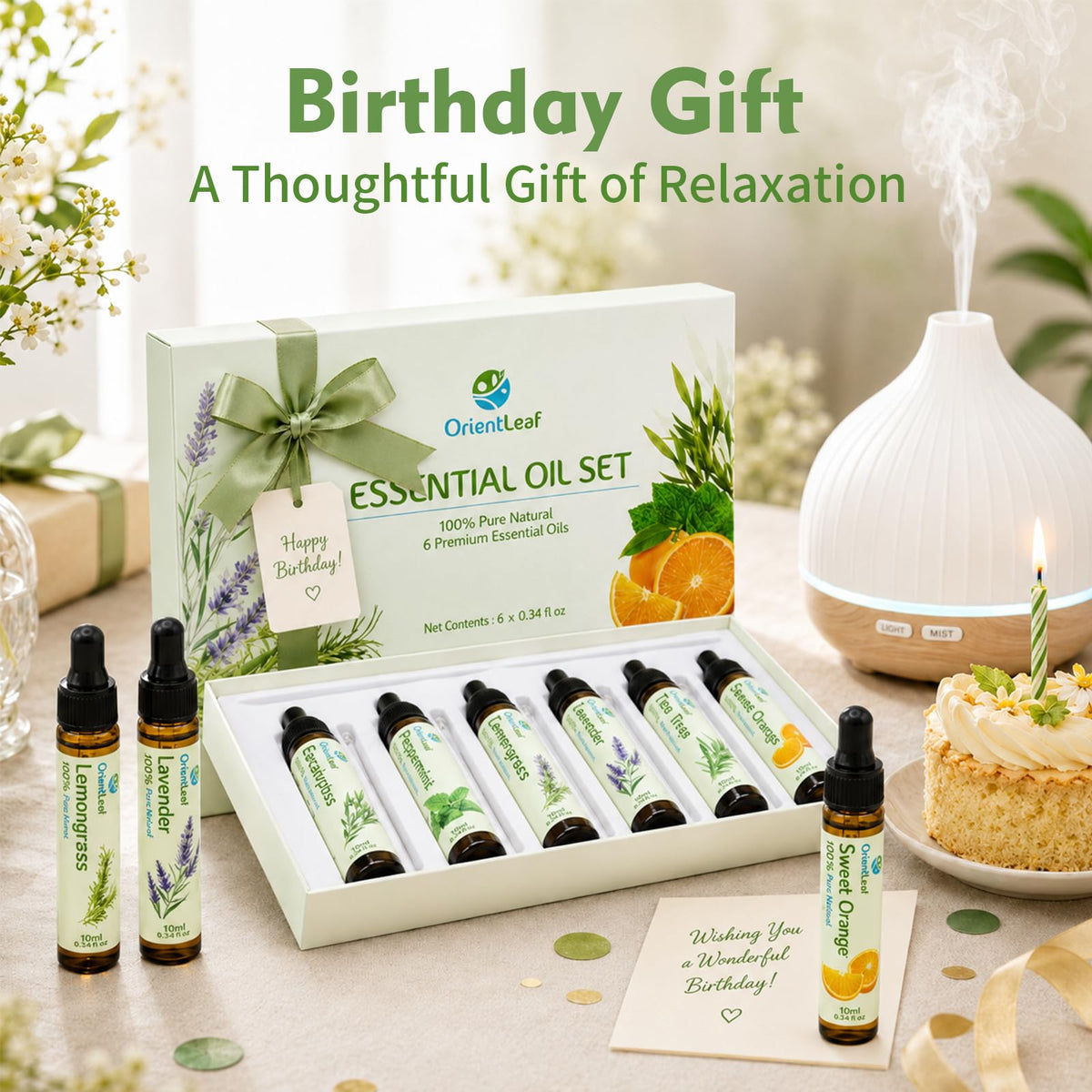 Essential Oil Gift Set, Blends for Diffusers, Aromatherapy, Humidifiers