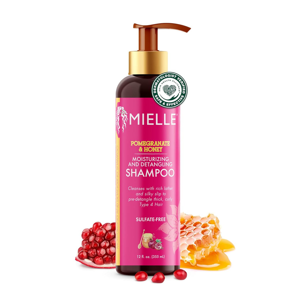 Buy now Mielle Organics Pomegranate & Honey Detangling & Moisturizing Shampoo - Curly Hair Shampoo for Women - Enriched with Honey & Babassu Oil to Lift Dirt, Loosen Tangles & Retain Moisture (12 Fl Oz) 12 Fl Oz (Pack of 1) at indiglob india