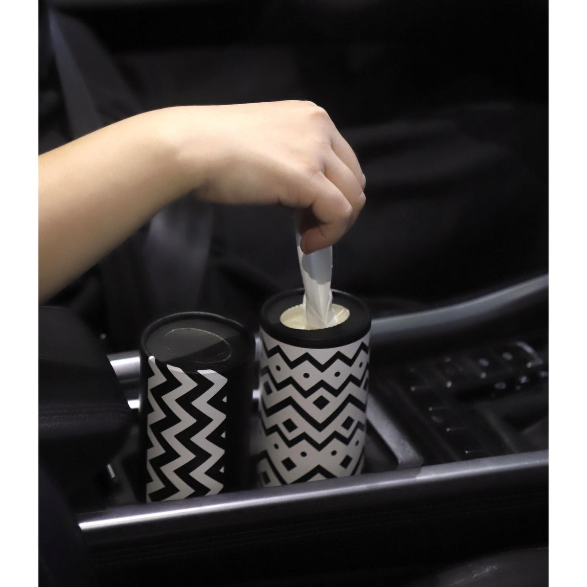 Small Car Tissues Holder with Facial Tissues - 4PK - Tisses for Car Travel Tissue Tubes Box Container Cylinder for Vehicle Cup Holder