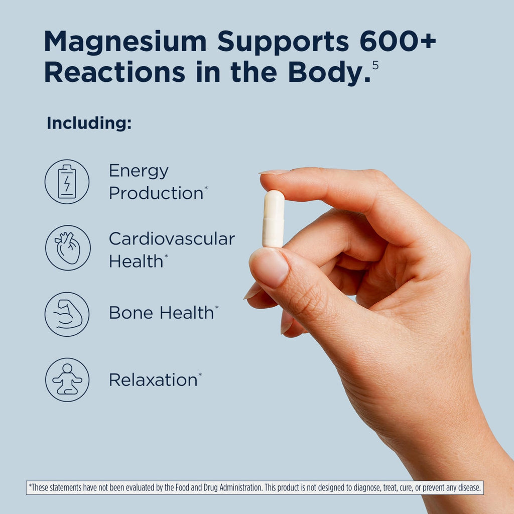 Designs for Health Magnesium Glycinate Complex - High Absorption, Patented Magnesium Complex - Promotes Calm Sleep, Energy, Bone & Heart Health, and Immune Support - Vegan, Gluten Free (120 Capsules)