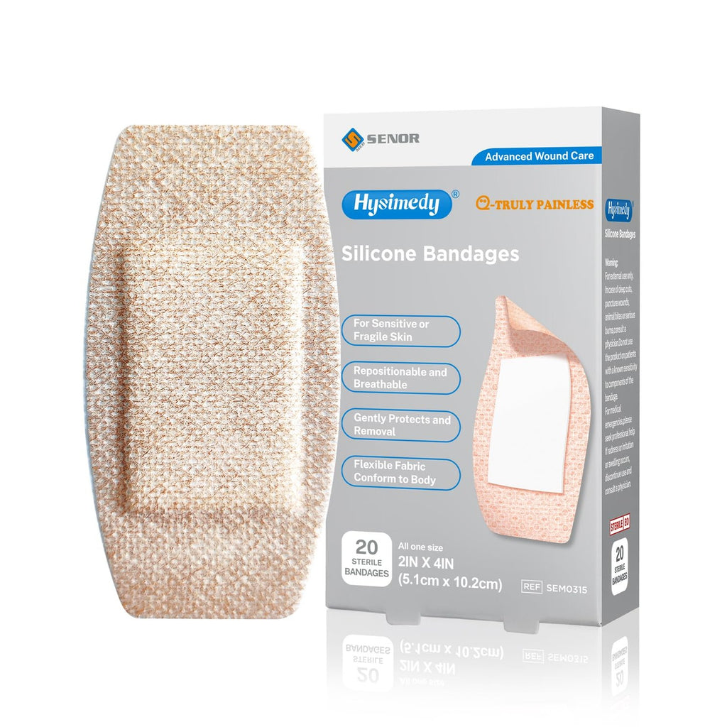 Hysimedy Silicone Bandages for Sensitive Skin 2x4 Inch Painless Removal