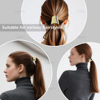 Buy now AUEAR, Brushed Metal Expandable Hair Cuff Ponytail Holder Elastic Tie for Women Girls Thick Rings Set (3 Pcs, Style 3) at indiglob india
