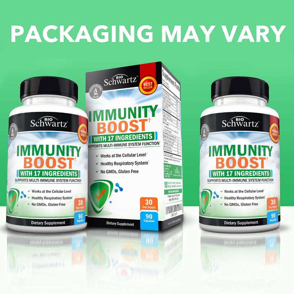 Immune Support Supplement for Adults with Vitamin C and Zinc, 90 Capsules