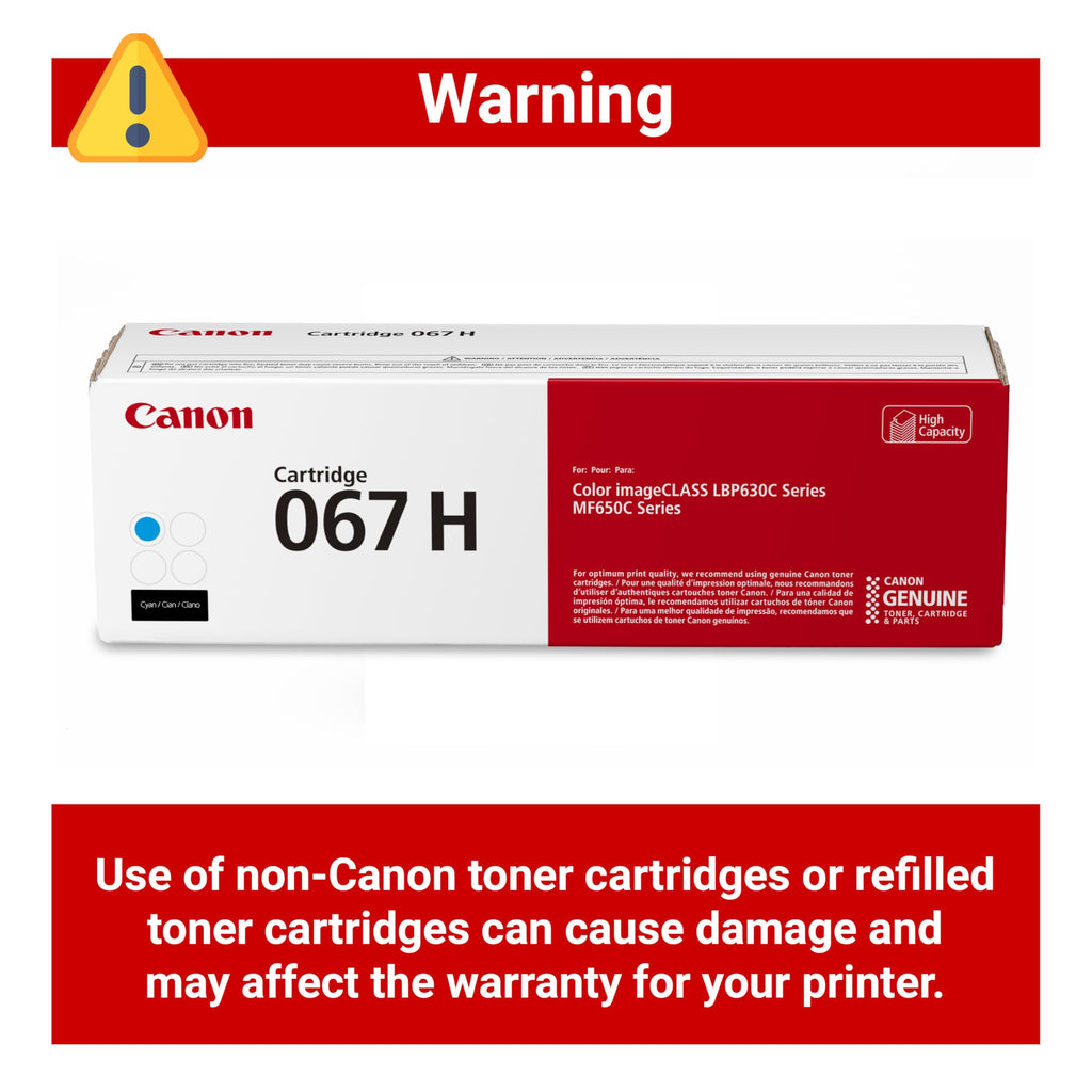 Canon Genuine 067 Cyan Toner Cartridge High Capacity Compatible with LBP633Cdw, LBP632Cdw, MF652Cdw, MF653Cdw, MF654Cdw, MF656Cdw