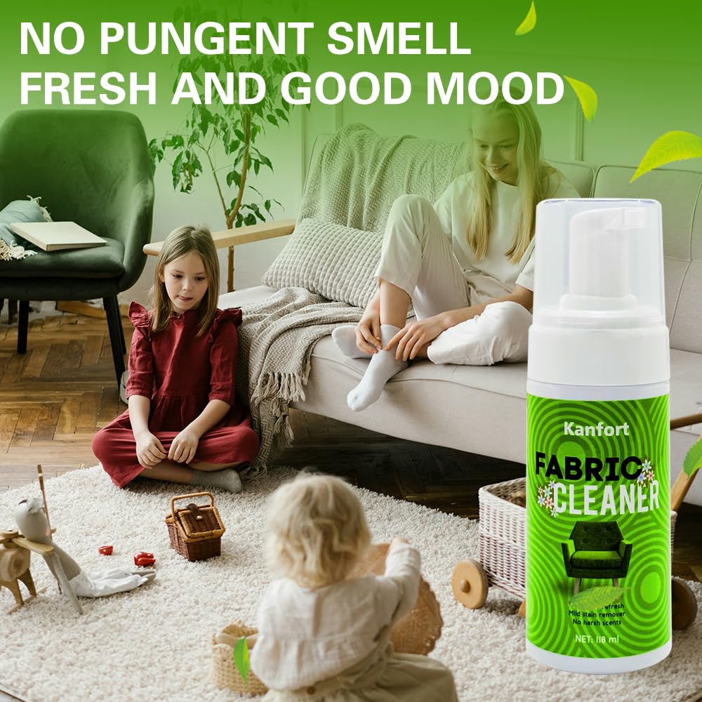 Upholstery Dry Cleaning Foam – No-Rinse Fabric Cleaner for Sofas, Couches & Car Seats, Quickly Lifts Stains & Dirt, Safe for Households with Kids & Pets, Easy-to-Use for Fresh & Spotless Furniture
