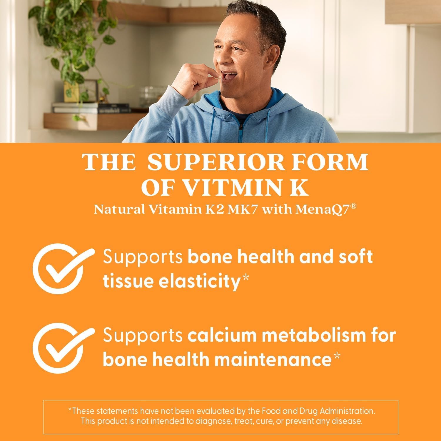 Doctor's Best Natural Vitamin K2 MK7 Supplement for Men & Women - Bone Health Support, 100 mcg Vitamin K-2 MK-7 Capsules with MenaQ7, Calcium Support, Non GMO, Vegan - 60 Veg Caps