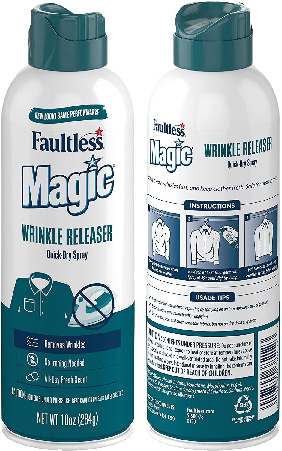 Magic Wrinkle Releaser (2 Pack) Say No to Ironing, Perfect for Travelers, Moms or Those On The Go, Static Electricity Remover + Fabric Refresher + Odor Eliminator + Wrinkle Remover, Fresh Scent