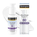 Neutrogena Ultra Sheer Sunscreen Serum SPF 60, Fragrance-Free, 1.7 fl. oz | Broad Spectrum UVA/UVB Protection, Lightweight Serum, Water-Resistant up to 80 Minutes, Non-Comedogenic