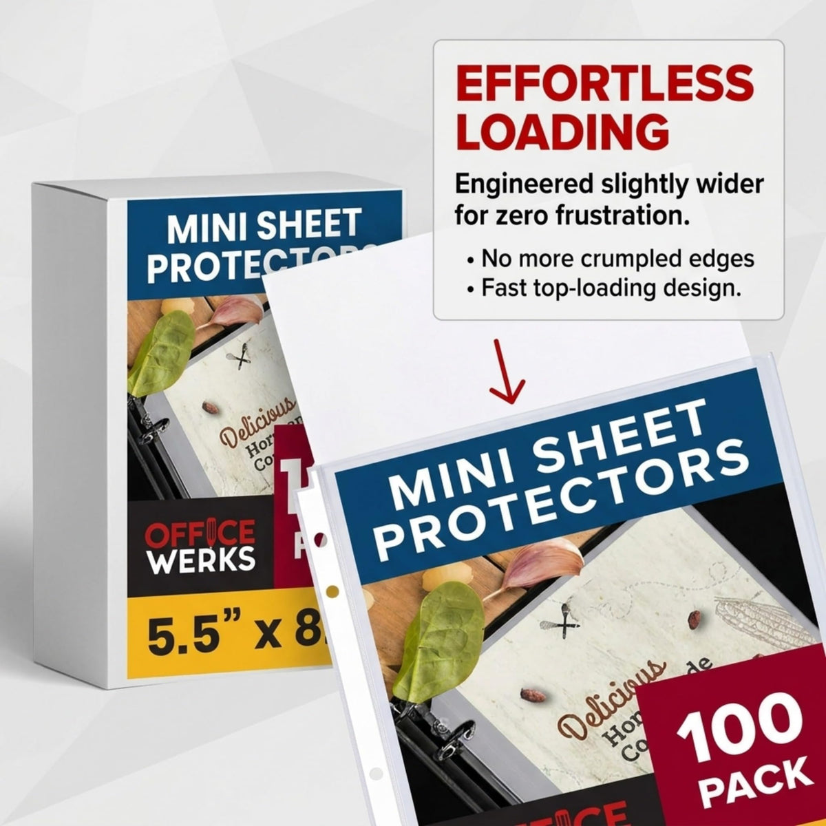 Sheet Protectors 5.5 x 8.5, 100 Pack Heavyweight Clear Mini for Binder