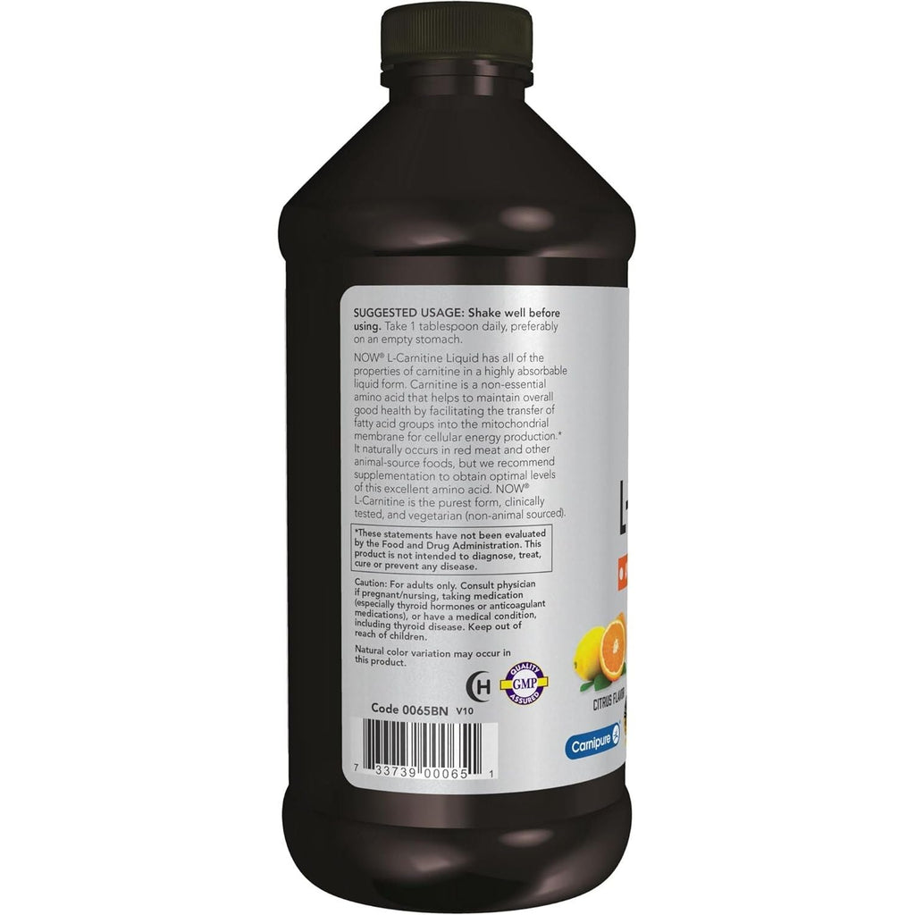 Buy now NOW Foods Sports Nutrition, L-Carnitine Liquid 1000 mg, Highly Absorbable, Citrus, 16-Ounce at indiglob india