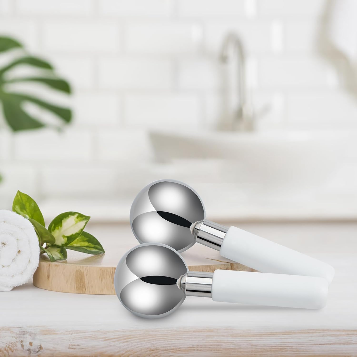 Buy now Floraison Unbreakable Stainless Steel Magic Cooling Beauty Facial Sticks for Face, Neck & Body Cryo Sticks & Cold Roller for face Puffiness & Wrinkles, Wine-Chilling Wands at indiglob india