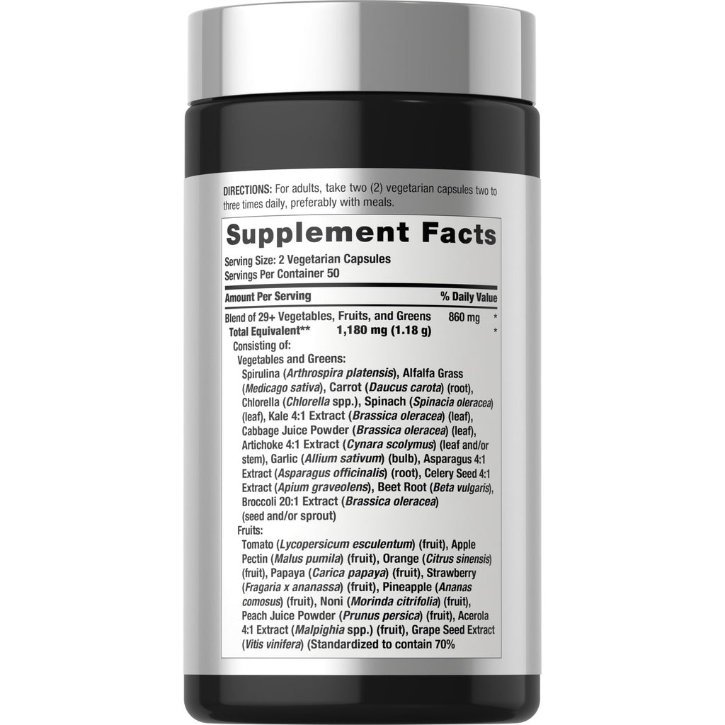Horbäach Mega Fruits and Veggies Supplement | 100 Capsules