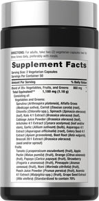 Horbäach Mega Fruits and Veggies Supplement | 100 Capsules
