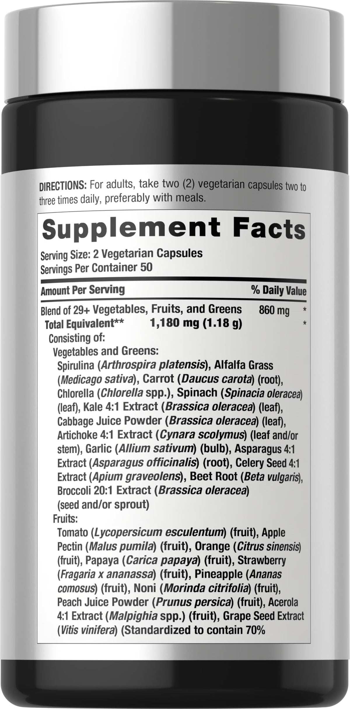Horbäach Mega Fruits and Veggies Supplement | 100 Capsules