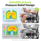 AUVON Wheelchair Seat Cushions (18"x16"x3") for Sciatica, Back, Coccyx, Pressure Sore and Ulcer Pain Relief, Memory Foam Pressure Relief Cushion with Removable Strap, Breathable & Waterproof Fabric