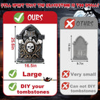 25.6inches Halloween Decorations Outdoor, DIY Halloween Decorations Outdoor of Gravestone Yard Signs, Extra Large Halloween TombstonesCemetery Headstones Scary Decorations for Garden with Waterproof