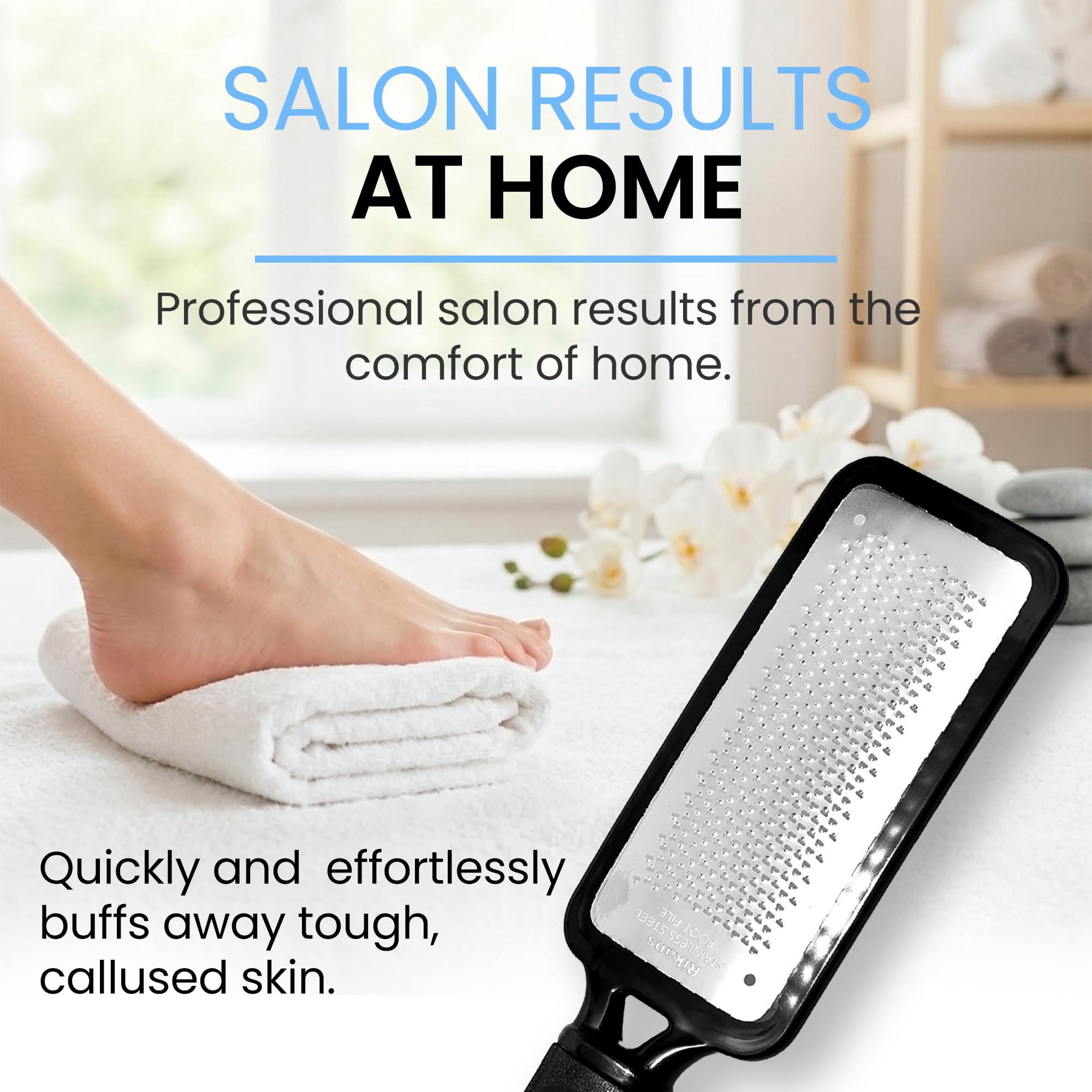 Colossal Foot rasp Foot File and Callus Remover. Best Foot Care Pedicure Metal Surface Tool to Remove Hard Skin. Can be Used on Both Wet and Dry feet, High Grade Stainless Steel File