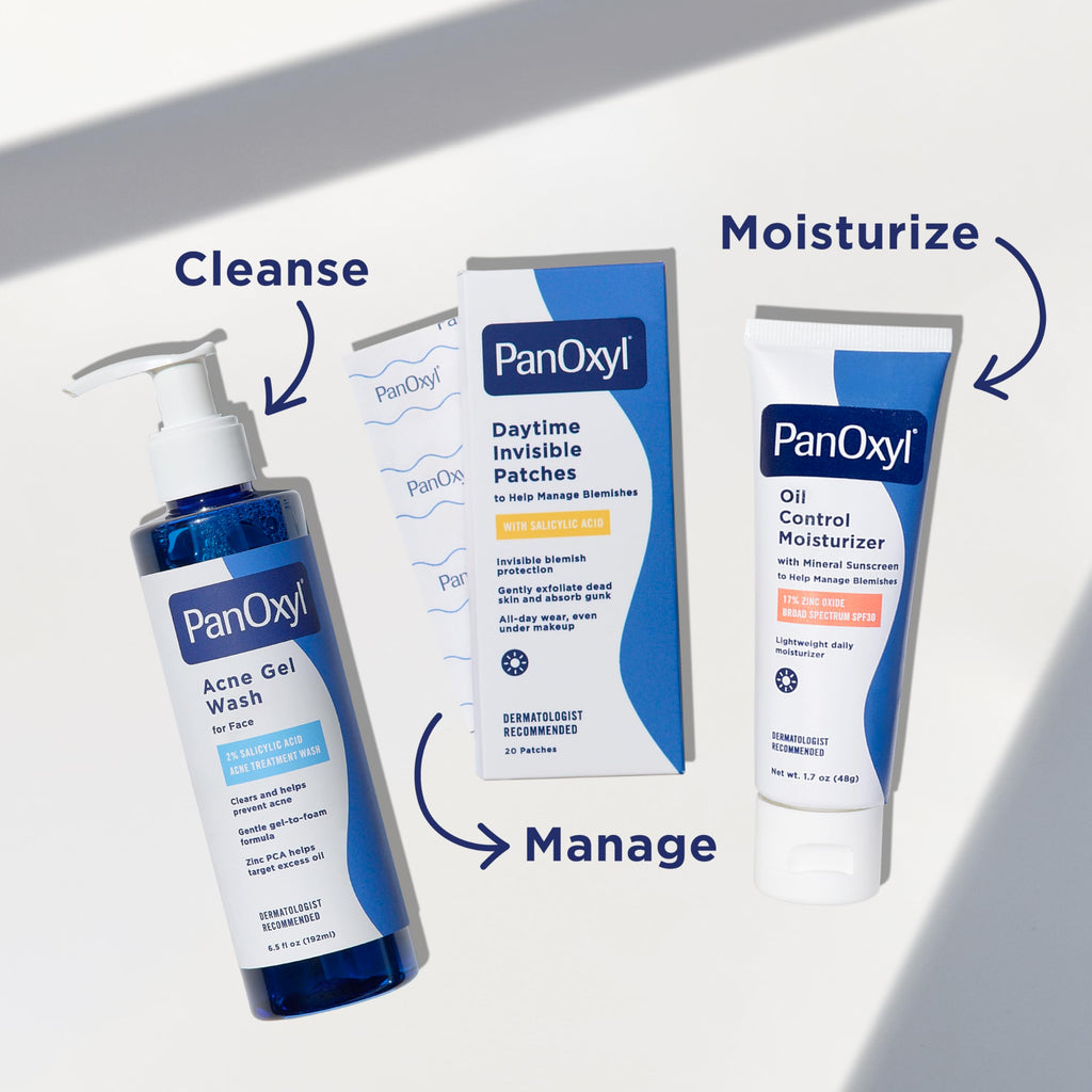 PanOxyl Acne Gel Wash, 2% Salicylic Acid, For Face, 6.5 fl oz | Gel-to-Foam Cleanser, Clears & Helps Prevent Acne, Mattifies with Zinc PCA, Reduces Redness, Nourishes Skin, All Skin Types