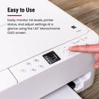 Canon PIXMA TS6520 Wireless Color Inkjet Printer, Duplex Printing, Copier/Scanner, 1.42" OLED Display, Compact, White