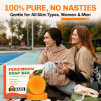 8 Pcs Persimmon Soap for Old People Smell with 2 Mesh Soap Bag