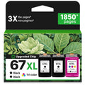 67XL Ink Cartridge for HP 67 XL Black Color 3Pack Replacement to 2852e 4200