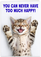 Funny Birthday Card for Women, Friends, Cat Lovers! Cute Kitten Photo