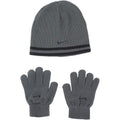 Buy now Nike Boys' Reversible Beanie and Glove Set Aug-20 Anthracite (9a2427-693) Black Anthracite at indiglob india