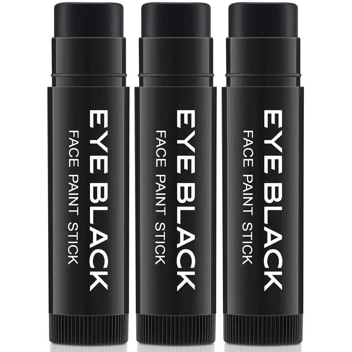 CCbeauty 3 Pack Black Eye Black Stick for Multi Sports, Anti-Glare Eyeblack for Baseball Football Softball Lacrosse Game, Water-Proof Eye Black Grease Paint for Athletes & Fans