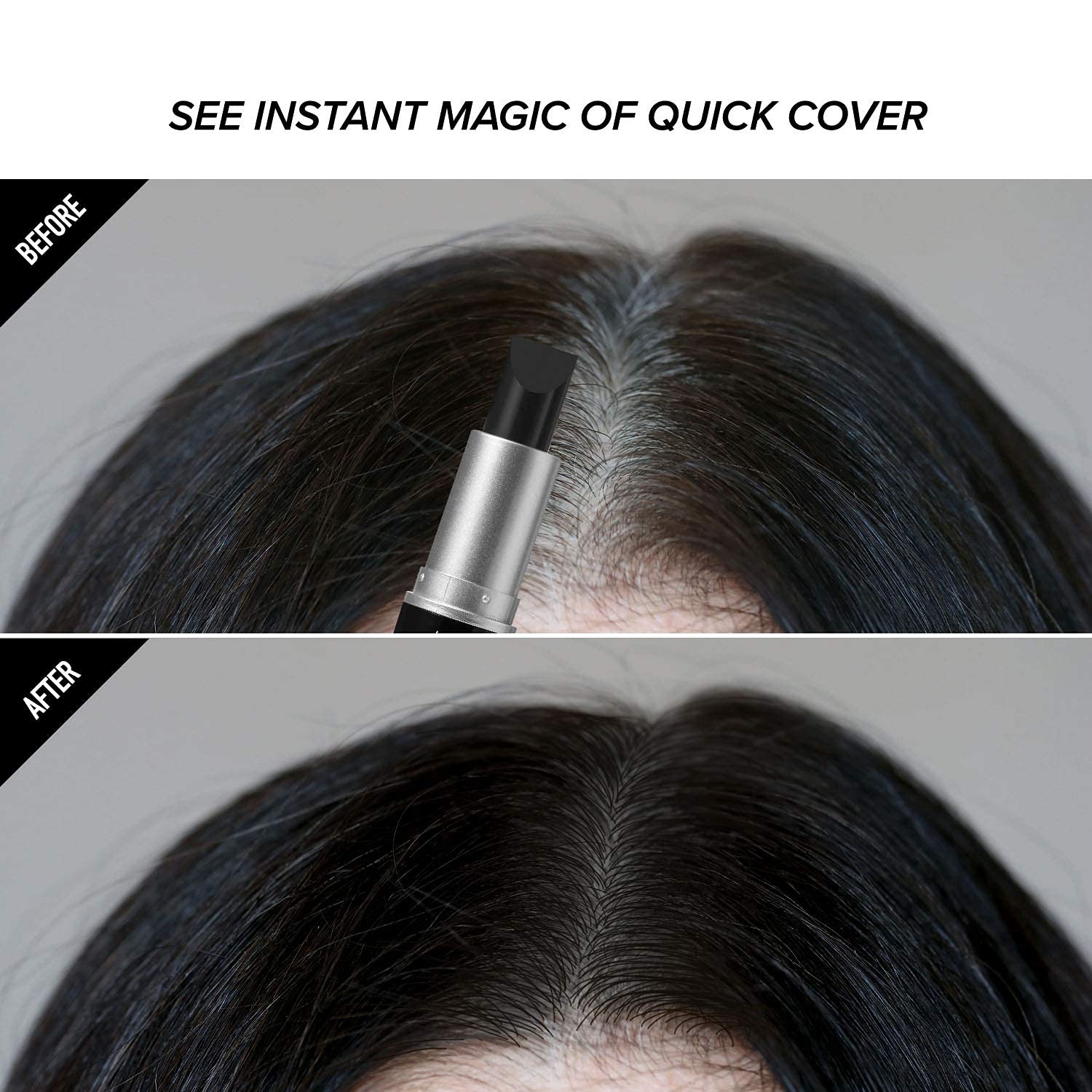 Buy now RED by Kiss Quick Cover Root Touch Up Stick, Water-Resistant Temporary Gray Hair Concealer with Brush for Roots and Beard, Long-Lasting Coverage, Easy Application (1 Pack, Black) at indiglob india