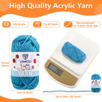 Yinsun 12 Crochet Yarn for Crafts, Mini Acrylic Yarn for Beginners (12x15g)