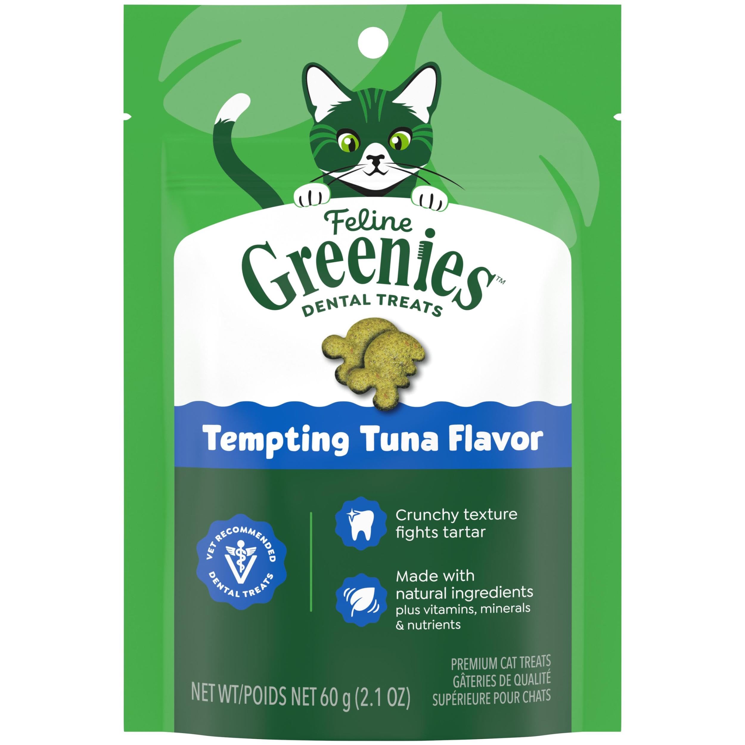 Buy now Greenies Cat Treats, Veterinarian-Recommended Adult Natural Dental Cat Treats, Tempting Tuna Flavor, 9.75 oz. Tub at indiglob india
