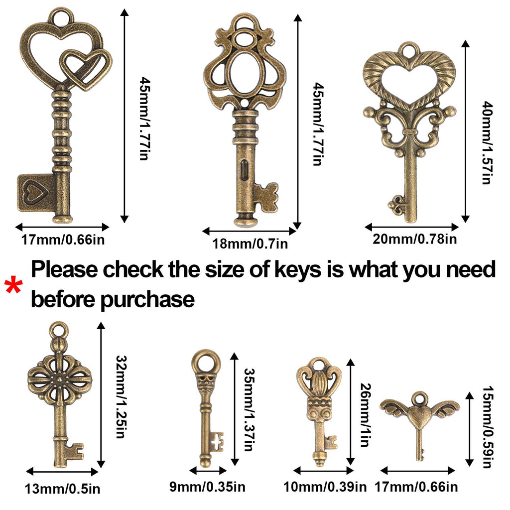 SANNIX Set of 40 Flying Keys, 40PCS Dragonfly Wings 40 Vintage Skeleton Key
