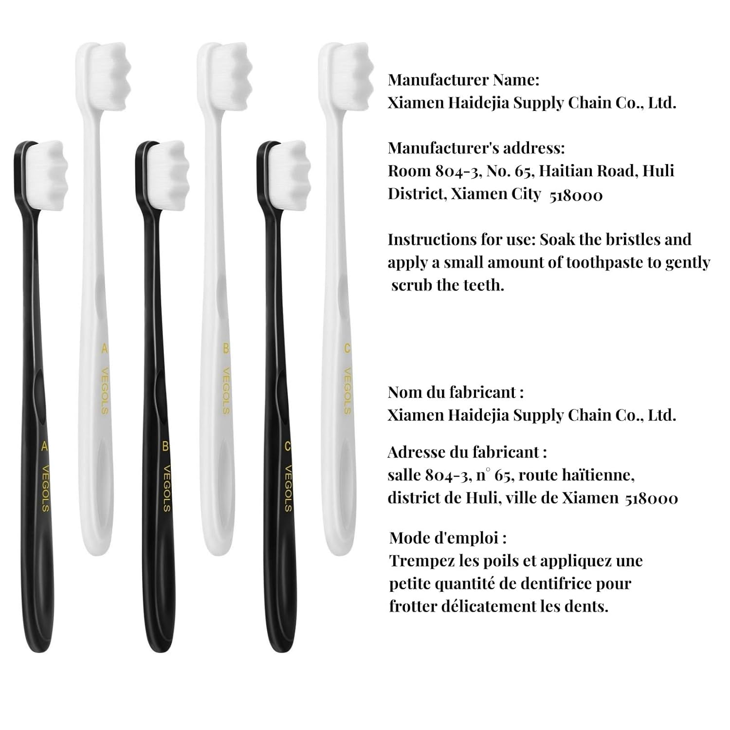 Buy now Adult Extra Soft Toothbrush with 20000 Soft Bristles, (Pack of 6) Micro Nano Manual Toothbrushes for Protect Sensitive Gums, Black/White at indiglob india
