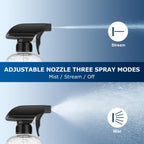 Veco 15oz Graduated Spray Bottles, 4-Pack — 360° Any-Angle Spraying for Easy Dilution, Leak-Resistant spray bottles for Cleaning, Plants, Hair & Pet Use + Foldable Funnel