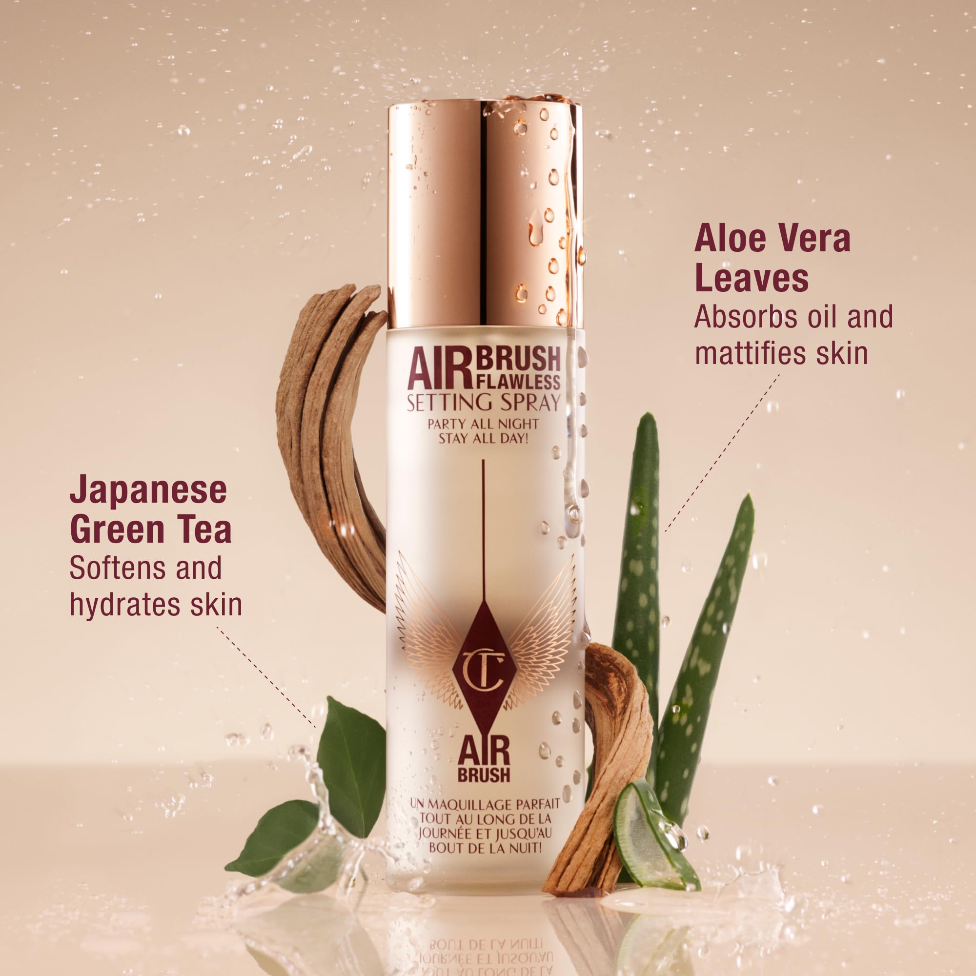 Charlotte Tilbury Airbrush Flawless Setting Spray - Ultra-Fine Hydrating Mist to Prime & Set Makeup Up to 16Hr – Soothes and Blurs Skin, Waterproof, Wedding Makeup