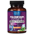 Magnesium Citrate 1000mg Per Serving - Max Absorption Magnesium Powder Capsules for Muscle, Nerve and Heart Health Support, High Absorption Citrate Complex, Gluten Free, Non-GMO - 120 Capsules