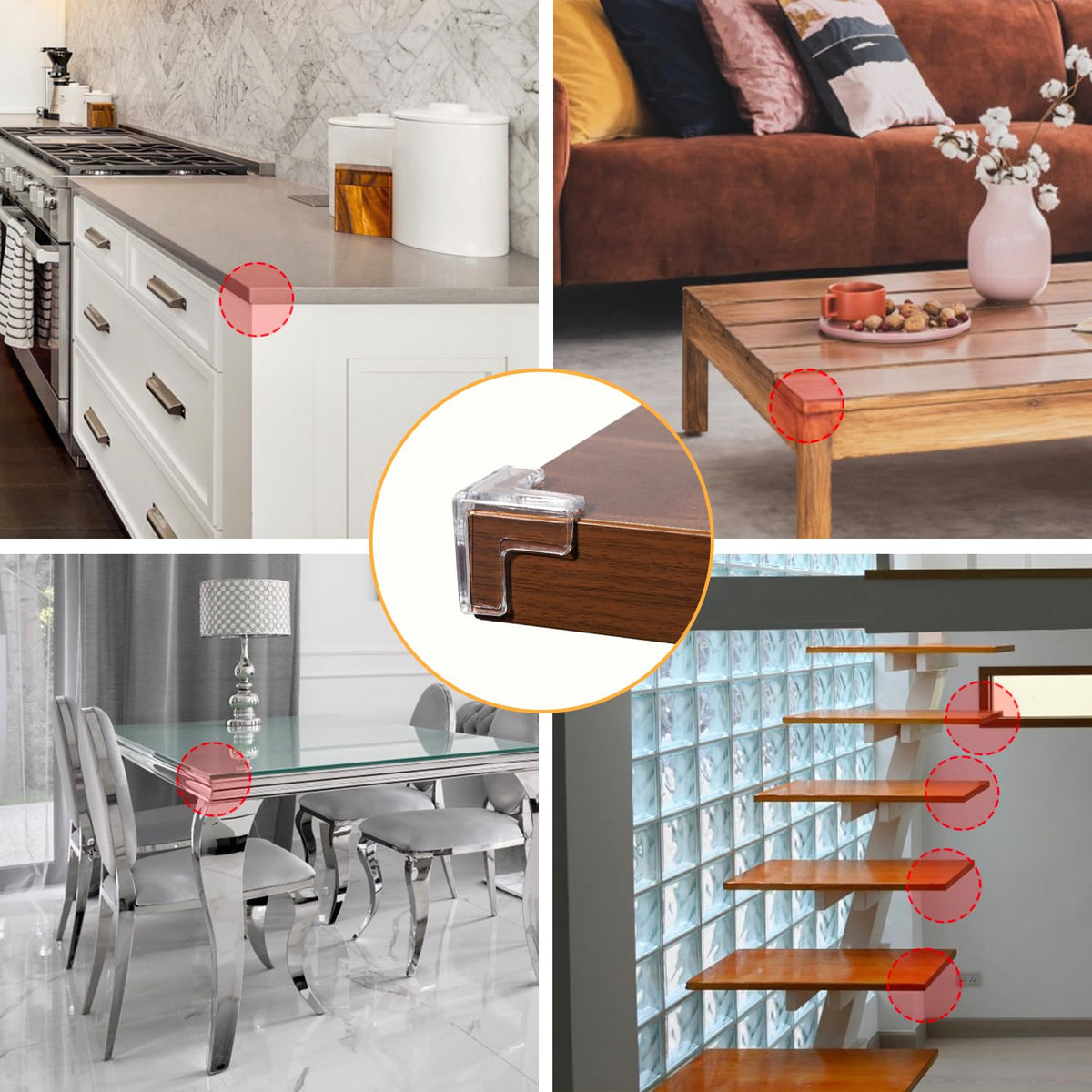 24 Pack Corner Guards Corner Protectors for Baby，Table Corner Protectors for Baby，Furniture Guards，Baby Proof Corner Protectors to Cover Sharp Furniture