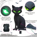 Lighted Black Cat Decor Yard Signs, 4 PCS Halloween Decorations Outdoor Scary Black Cat with LED Lights Glow Eyes for Lawn Garden Yard Stakes Outside Halloween Decoration Decor Clearance