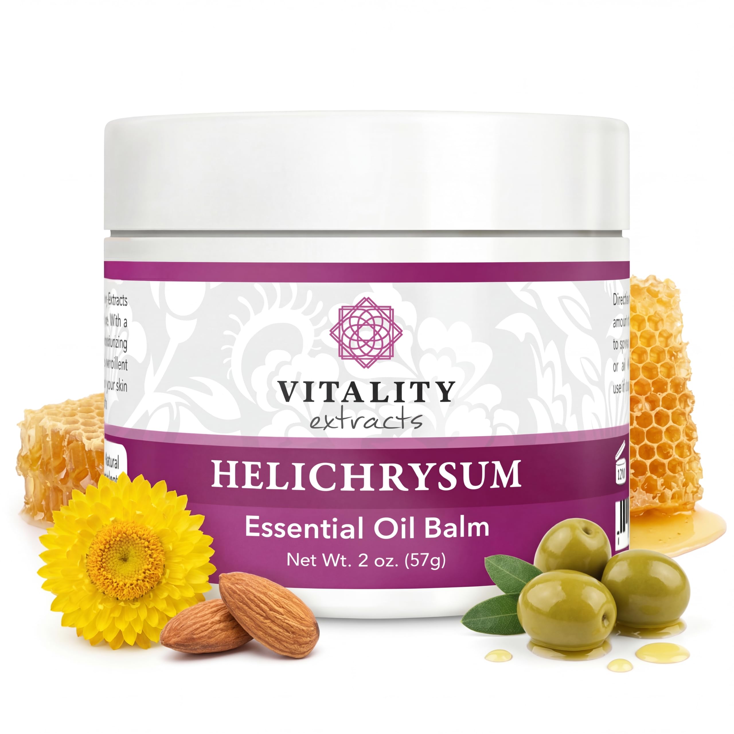 Vitality Extracts Helichrysum Balm - 2oz, Helichrysum Gymnocephalum, Beeswax, Almond Oil, Ultra-Moisturizing, Skin Healing, Full Body Hydration