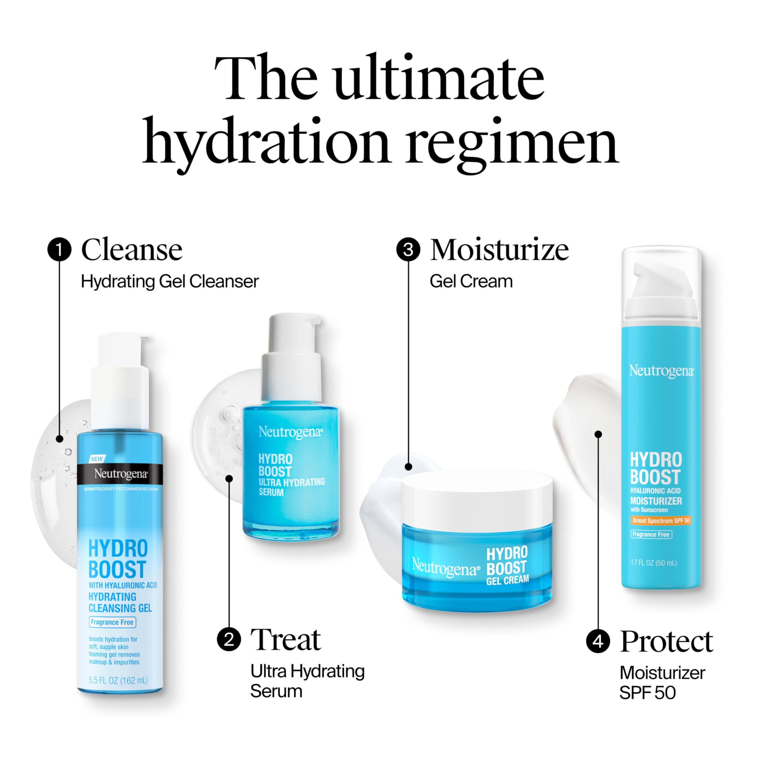 Neutrogena Hydro Boost Gel Cream Fragrance Free, Hyaluronic Acid Facial Moisturizer for Normal to Dry Skin, Lightweight Gel Moisturizer for Hydrated, Nourished, and Dewy Skin, 0.5 fl. oz