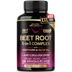 Beet Root Capsules - Healthy Blood Pressure Support Supplement** - 120 Caps | Beet Root for Heart & Circulation Support for Men & Women - with Hawthorn Berry, Hibiscus & Garlic - Nitric Oxide for Energy