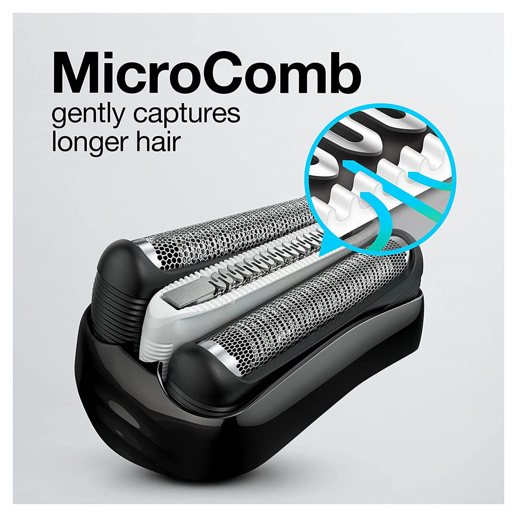 Braun Electric Series 3 Razor with Precision Trimmer, Rechargeable, Wet & Dry Foil Shaver for Men, Blue/Black, 4 Piece | Precision Trimmer, Rechargeable, Wet & Dry, Foil Shaver, 4 Piece