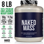 Buy now NAKED Mass - Natural Weight Gainer Protein Powder - 8 LB Bulk, GMO Free, Gluten Free & Soy Free. No Artificial Ingredients - 1,250 Calories per Serving at indiglob india