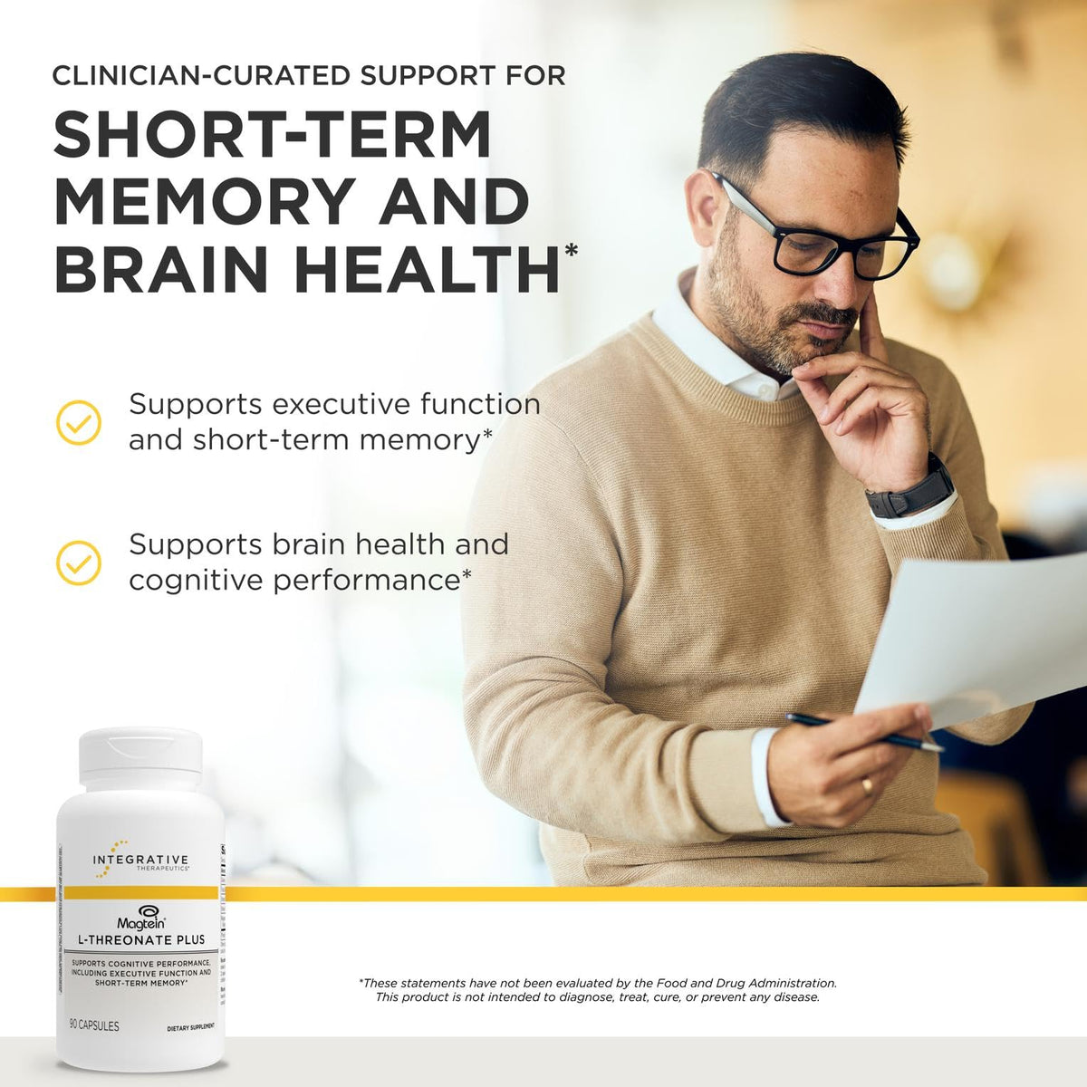 Integrative Therapeutics Magtein L-Threonate Plus, 90 Capsules