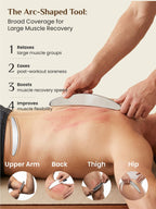 Rena Chris Muscle Scraper Tool Set, Stainless Steel Body Gua Sha for Physical Therapy, Deep Tissue Massage & Lymphatic Drainage, Travel Pouch & Guide Included (3-Piece Kit)